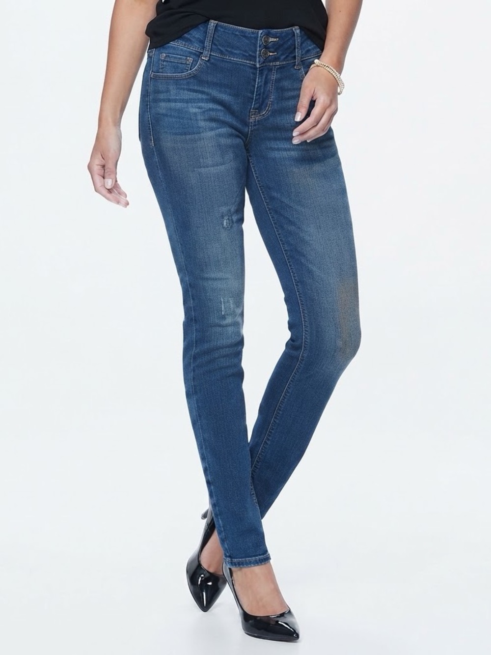 Apt. 9 Skinny Jeans with Wide Elastic Waistband 14 Petite